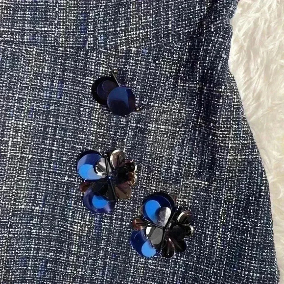 Banana republic Navy blue tweed peplum with embellishments. Size 10. NWT. - Picture 3 of 8